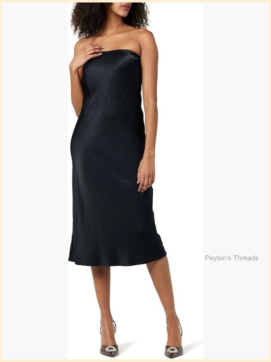 Dresses & Skirts - Strapless Midi Dress A-Line Silhouette Wedding Occasion